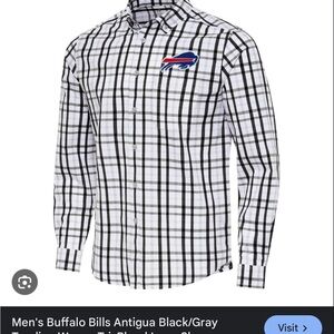 Antigua Men's Buffalo Bills Plaid Shirt - Black/Gray